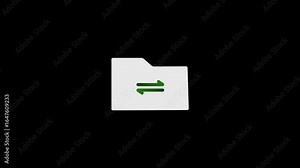 Two folders file transfer animation seamless loop. Suitable for business, data management, and document related concepts. Document transferring between folders