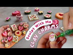 Making Spring Clay Charms From Scratch! (Painting + Glazing!) 🩷🌷