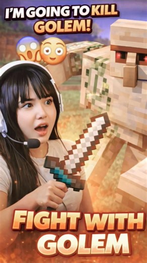 Trying To Kill Golem First Time😱💀|Minecraft Survival/Girl Gamer #minecraft #girlgamer