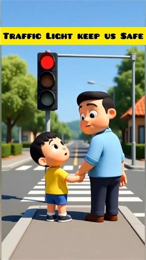 Traffic Lights Keep Us Safe 🚦#cartoon #animation #shortstories #kidslearning #trafficrules #funlearn