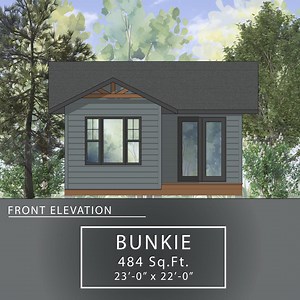 484 Sq.ft. Bunkie Cabin Concept Plan 23’-8” X 22’-0” 1 Bedroom 1 Bathroom - Etsy