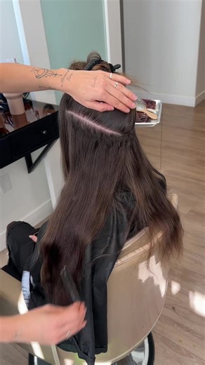 step 1: hand tied extension move up #azhairstylist #arizonahairstylist #handtiedextensions
