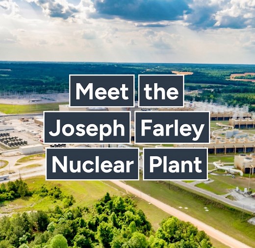 Meet Plant Farley 👋 The Joseph Farley Nuclear Plant is owned by Alabama Power and operated by Southern Nuclear. It generates more than 10% of Alabama's total power and produces enough reliable electricity to power 1.4 million homes! #nuclear #electricity | U.S. Department of Energy Office of Nuclear Energy