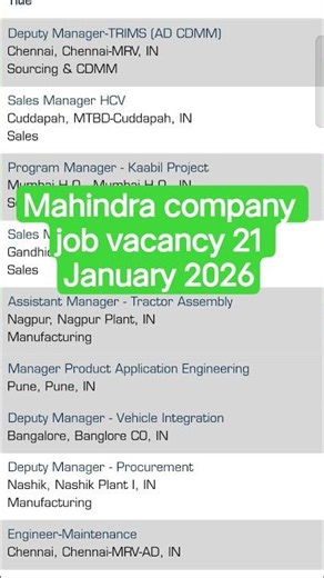 Mahindra Recruitment 2025| Mahindra Job 2025 |Vacancy 2025 | Private company job Vacancy#privatejob