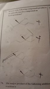 QuestionWhich of the following compounds produces an optically... | Filo