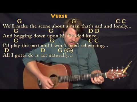 Act Naturally (The Beatles) Strum Guitar Cover Lesson with Chords/Lyrics