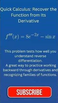 Quick Calculus: Recover the Function from Its Derivative