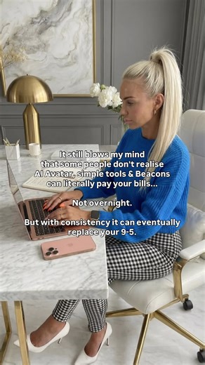 Quick breakdown: First, I created an AI avatar to represent my page. She’s basically the “face” of the content so I don’t have to be on camera. Then I use AI tools to turn ideas into posts without filming anything myself. And finally, everything connects through Beacons, where my links and digital products live. So instead of: • filming all day • building a complicated website • showing your life online you’re simply creating content and letting the system work over time. No magic. No overnight 