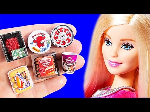 DIY MINIATURE FOOD BARBIE, REALISTIC HACKS AND CRAFTS FOR DOLLHOUSE !!!