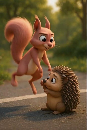 Pink Squirrel Saved a Hedgehog From a Motorcycle 🐿️💗