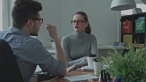 Man Woman Talking About Work Office Stock Footage Video (100% Royalty-free) 18191617 | Shutterstock