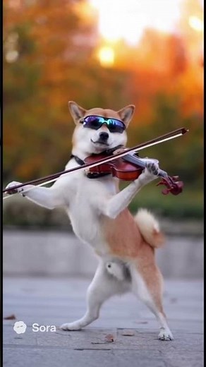 Dog plays violin #dog