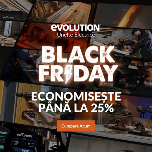 Cele mai bune oferte Evolution ale anului sunt online! 🛠️ Nu rata ocazia de a economisi până la -25% la sculele profesionale Evolution. | Evolution Power Tools - România