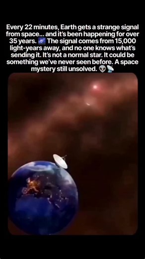 rahul kumar usara on Instagram: "🛰️ THE SIGNAL THAT WON’T STOP — 35 YEARS OF COSMIC MYSTERY 👽✨ Every 22 minutes, a mysterious signal from 15,000 light-years away reaches Earth — precise, rhythmic, and unexplainable. For over three decades, astronomers have been tracking this strange pulse, yet no known star, pulsar, or natural source matches its pattern. 🚨🌌 Some scientists call it a cosmic heartbeat — others suspect it could be an artificial transmission, possibly a beacon from an advanced c