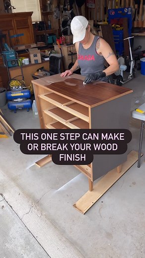 1.2K views · 3 comments | Makes a huge difference doesn’t it? I personally love using @varathane pre-stain, it dries very fast and only needs one coat. #customfurniture #refinishingtips #prestain#varathane#woodstaining#mcm#veneer#walnut#finish#manitobamade #refinishedfurniture #canadianmade | Maeghan Made | Facebook