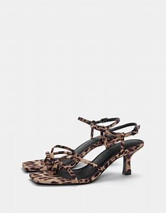 Pull&Bear leopard print high heel sandals in leopard | ASOS