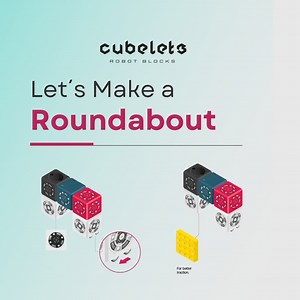 Get ready to spin into STEM fun with the Cubelets Roundabout! Build your very own Roundabout and steer your creation with the Distance Cubelet—no coding required! Just follow our step-by-step instructions and add a Brick Adapter to the Rotate's spinning face for even better performance. You can learn more on our site. https://bit.ly/43YdrWR #STEMfun #Cubelets #ModularRobotics #HandsOnLearning | Modular Robotics