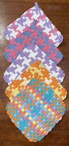 Set of 2 Handmade Colorful Cotton Pot Holder: Pastel Trivet, Spring Decor - Etsy