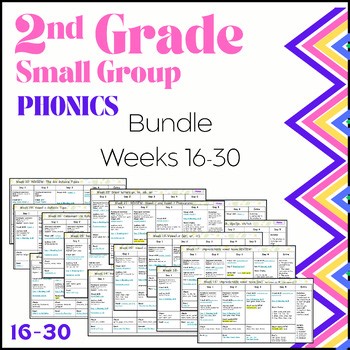 Bundle- 2nd Grade Small Group Phonics Lesson Plan Template |Weeks 16-30|