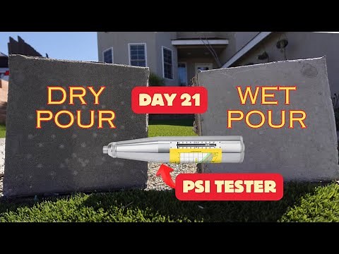 Revealing The Best: Dry Pour vs Wet Pour Concrete Strength Test Day 21
