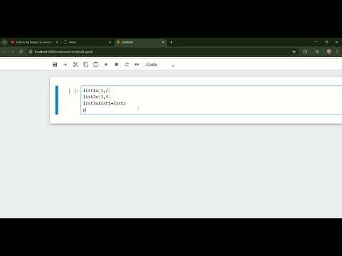 Adding two lists in jupyter notebook.