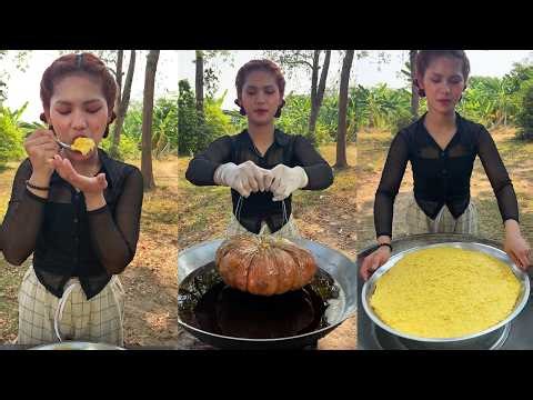 Amazing cooking deep fried pumpkin steamed recipe