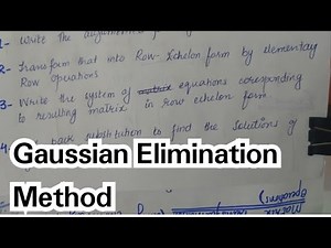Gauss Elimination Method With examples || Linear Algebra || Urdu/Hindi