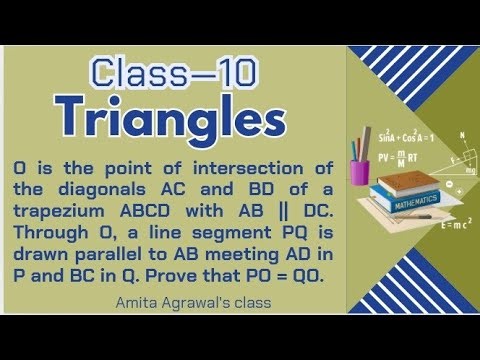 O is the point of intersection of the diagonals AC and BD of trapezium ABCD with AB||DC. Prove OP=OQ