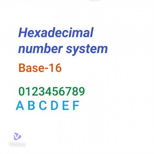Hexadecimal number system (example: 59)