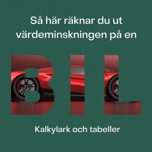Räkna ut värdeminskningen på en bil | Kalkylator | Tabell |