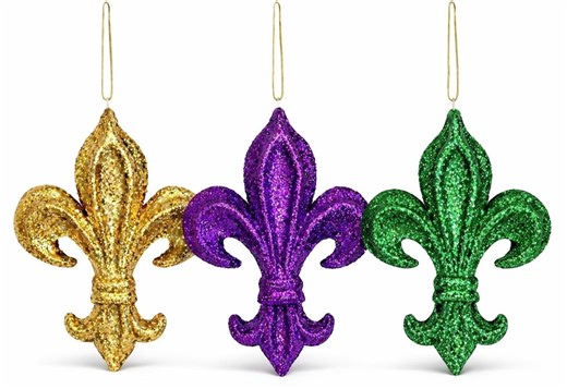 Set of 12 Mardi Gras Fleur De Lis Ornaments - Etsy