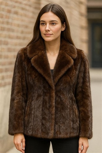 Vintage 1960s Real Mink Fur Coat With Brown Mink Patchwork Mid-century Women’s Winter Jacket - Etsy