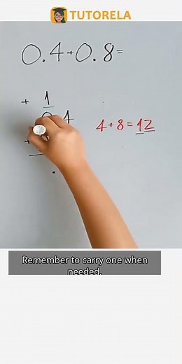 Step-by-Step Decimal Addition: 0.8 + 0.4 Solved! #Math #DecimalFractions-Basic