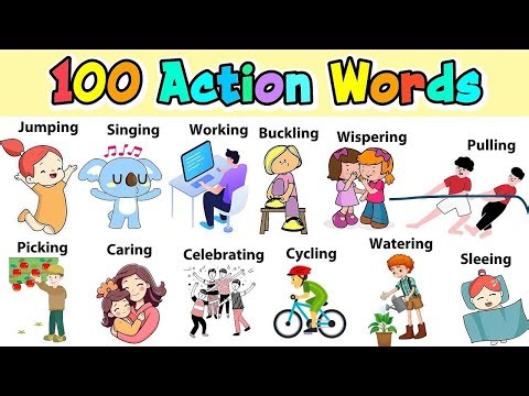 Action words (verbs) in English | Learn Vocabulary with Sentences for kids & Toddler