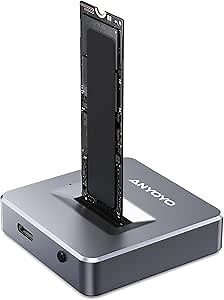 M.2 NVMe SSD Reader Adapter, ANYOYO 10Gbps nvme to USB Adapter for M/B&M Key SSD, Tool-Less M.2 to USB Adapter Support M.2 NVMe SSD and (B+M Key) for 2230 2242 2260 2280