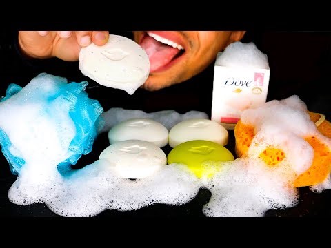 ASMR EDIBLE SOAP BARS WITH BUBBLES EATING *FAKE* MUKBANG 먹방 PRANK JERRY MOUTH SOUNDS NO TALKING
