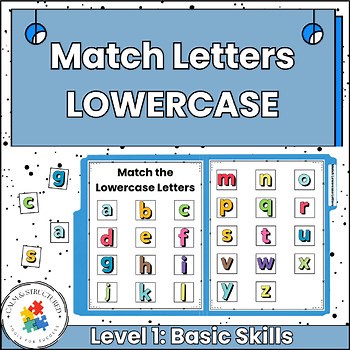 Matching Lowercase Letters | 10 File Folder Activities | SPED & Autism