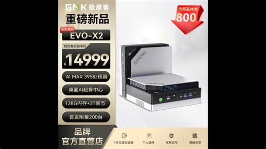 极摩客 EVO-X2 2025新品 AMD锐龙AI Max+ 395 迷你主机电脑 mini AI PC台式机8060s集显 EVO-X2(超维智核) AI M