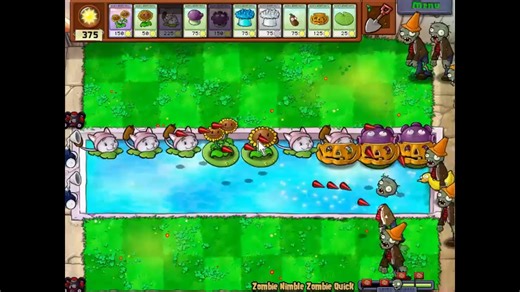 僵尸赛跑只使用单行植物 （植物大战僵尸）。