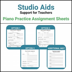 Piano Practice Assignment Sheets: Teacher Studio Aids (PDF Download) - Etsy
