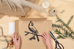 Cardinal Silhouette – Bright Red Canadian Garden Gift