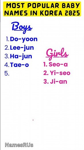 Most Popular Baby Names in Korea 2025 🇰🇷 #KoreanBabyNames #BabyNames2025 #Shorts