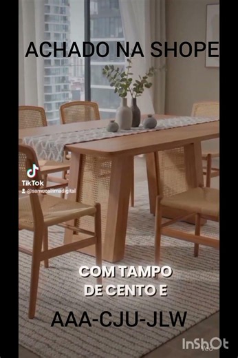 Mesa de Jantar Moderna com 6 Cadeiras – Elegância e Conforto p