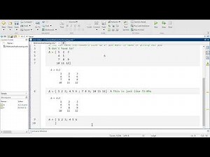 Writing Matrices and Accessing Elements in Matlab