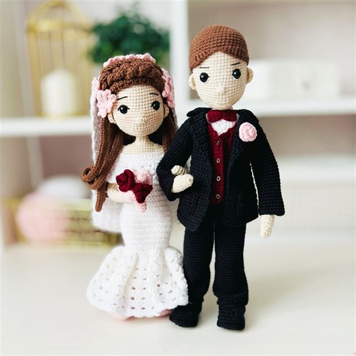 BRIDE and GROOM Crochet Pattern, Amigurumi Wedding Dolls - Etsy