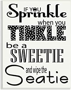 Stupell Home Décor If You Sprinkle When You Tinkle B&W Bath Art Wall Plaque, 10 x 0.5 x 15, Proudly Made in USA