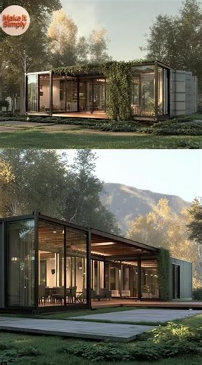 Stunning Container Home With Glass Walls #versatileliving #containerhome #architecture