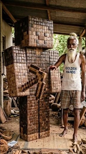 Minecraft IRL: The Coconut Pixels - Amazing Shell Carving #shorts #goldenhands