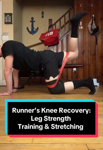Some strength training and stretching to help this runners knee pain recover as quickly as possible 😫😭 #tokyomarathon #runnersknee #runnerskneerecovery #legstrength #recovery