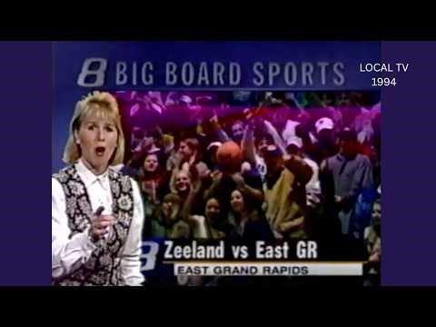 1994 Local TV Sports Broadcast – West Michigan HS Basketball Highlights (Wood TV 8 Big Board Sports)